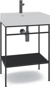 Mobile bagno da terra con lavabo L 60 x H 89 x P 45.5 cm nero per vasca centrale Outline