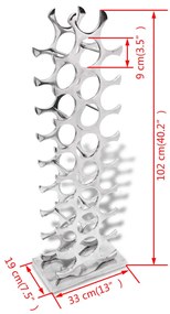 Portavini in alluminio argento 27 bottiglie