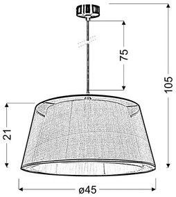 Lampadario su filo CHARLIE 1xE27/60W/230V beige