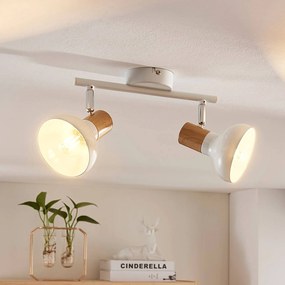 Lindby Faretto da soffitto Fridolin a 2 luci, bianco