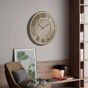 Orologio ETHAN rotondo D80 cm in cristallo Bronzo e numeri Oro