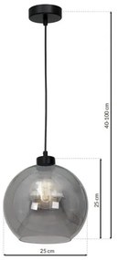 Lampadario su corda SOFIA 1xE27/60W/230V trasparente