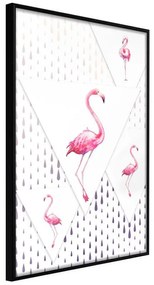 Poster  Flamingos and Triangles  Cornice Quadri Cornice nera, Larghezza x Altezza Home decor 20x30