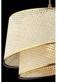 Lampadario a sospensione con cavo BARETTE 1xE27/60W/230V crema/oro
