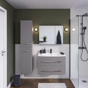 Mobile da bagno sospeso sotto lavabo L 81.2 x H 53.7 x P 47.5 cm grigio laccato opaco, 2 cassetti SENSEA Perla