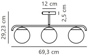 Nordlux - Lampadario a sospensione con supporto rigido GRANT 3xE14/25W/230V oro