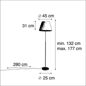 Lampada da terra in bronzo con paralume plissettato crema 45 cm regolabile - Parte