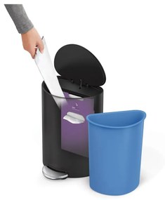 Cestino in metallo nero opaco con pedale 6 L - simplehuman