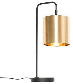 Lampada da tavolo moderna nera con oro - Lofty