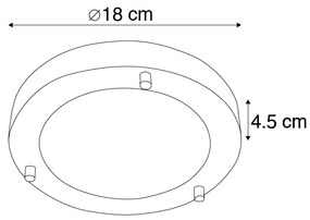Plafoniera moderna in acciaio 18 cm IP44 - Yuma