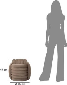 Poggiapiedi in velluto grigio-marrone Softy - Mauro Ferretti