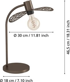 Eglo 44126 - Lampada da tavolo SWABY 1xE27/60W/230V bronzo