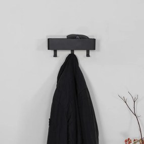 Attaccapanni da parete nero in metallo con scaffale 27 cm Dax Play – Spinder Design