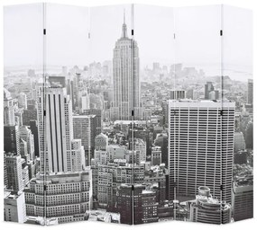 Paravento pieghevole 228x170 cm stampa new york bianco e nero