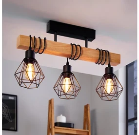 Eglo 44074 - Lampadario a plafone TOWNSHEND 3xE27/60W/230V - FSC certificato
