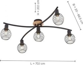Leuchten Direkt 15925-79 - Lampadario a plafone EUGEN 5xE14/40W/230V