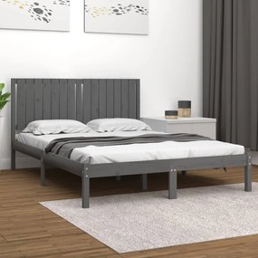 Giroletto Grigio İn Legno Massello 150x200 Cm King Size /