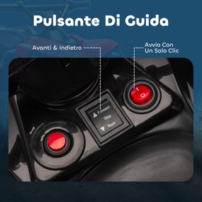 Quad Elettrico per Bambini ATV 6V Ricaricabile con Fari e Musica Rosso...