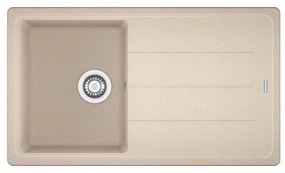 Lavello integrato 1 vasca con gocciolatoio laterale destro o sinistro FRANKE Boston fragranite L 50 x L 86 cm beige