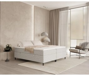 Letto boxspring grigio chiaro con contenitore 160x200 cm Araya - Maison de Rêve