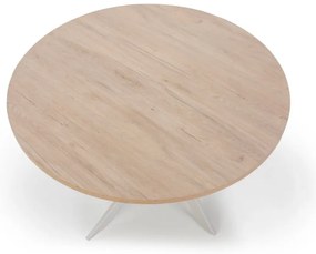 Tavolo da pranzo rotondo con piano effetto rovere ø 120 cm Ther – Marckeric