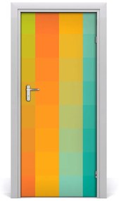 Adesivo per porta interna Quadrati colorati 75x205 cm