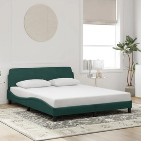 Giroletto Senza Materasso Verde Scuro 160x200 Cm İn Velluto /