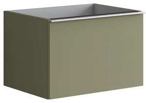 Mobile da bagno sotto lavabo Pixel plain verde salvia laccato L 60 x H 40 x P 45.5 cm 2 cassetti, lavabo non incluso