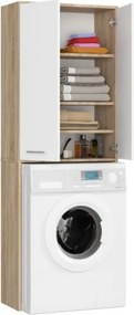 Mobile Coprilavatrice Lavanderia 2 Ante A Colonna 64x30x180 Diana Rovere/Bianco