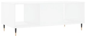 Tavolino da Salotto Bianco 102x50x40 cm in Legno Multistrato