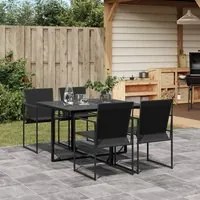 Set da Pranzo da Giardino 5 pz Nero in Textilene 3295118