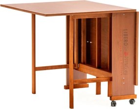 Tavolo richiudibile legno formica con ruote 140x90 cm GIORGIA Ciliegio