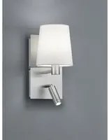 Applique Moderna Paralume Bianco e Spot Led Marriot Nichel Trio Lighting