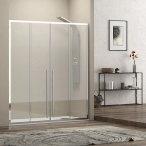 Nicchia doccia 150 cm doppio scorrevole vetro 8mm altezza 200h | KEL6000 - KAMALU
