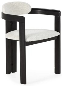 Set di sedie da pranzo bianca/nera in imbottito con braccioli 2 pz Eiden – MOME