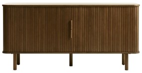 Cassettiera bassa marrone in rovere con ante scorrevoli 76x160 cm Cavo - Unique Furniture