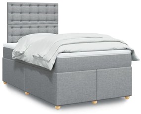 Giroletto A Molle Con Materasso Grigio Chiaro 120x200cm Tessuto /