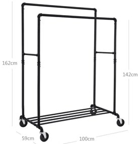 Appendiabiti da terra mobile LINEA, nero