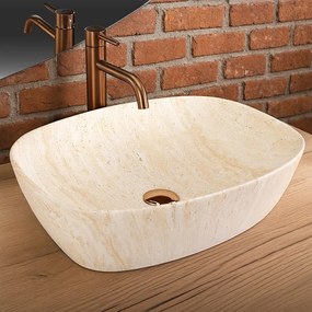 Lavabo da appoggio Rea Freja Travertine Matt