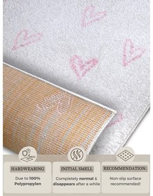 Tappeto per bambini rosa e bianco 160x235 cm Hearts - Hanse Home
