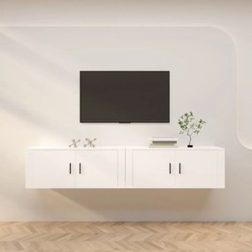 Mobili porta tv a parete 2 pz bianco 100x34,5x40 cm