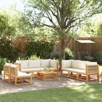 Set Divano Giardino 9 pz con Cuscini Legno Massello di Acacia 3278857