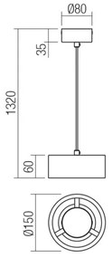 Redo 01-3100 - Lampadario LED a sospensione con filo PUNKT LED/6W/230V diametro 15 cm ottone
