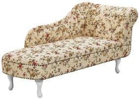 Chaise longue destra modello floreale beige NIMES Beliani