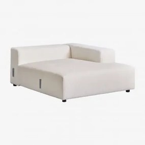 Modulo Chaise Longue Destro Per Divano Modulare Bruna Bouclé Blanco - Sklum