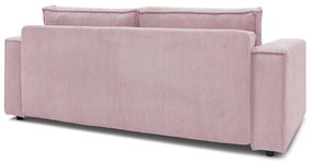 Divano letto in velluto a coste rosa chiaro 245 cm Nihad - Bobochic Paris