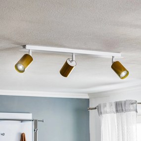 EMIBIG LIGHTING Spot soffitto Zen 3 a tre luci in bianco e oro