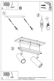 Faretto DIREZIONE 2xGU10/40W/230V bianco