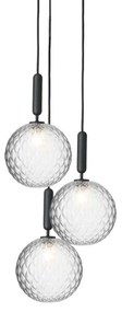 Nuura - Miira 3 Lampadario Rock Grey/Optic Clear Nuura