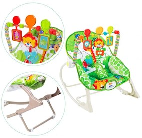 Sedia a dondolo per bambini ECOTOYS in verde 3in1